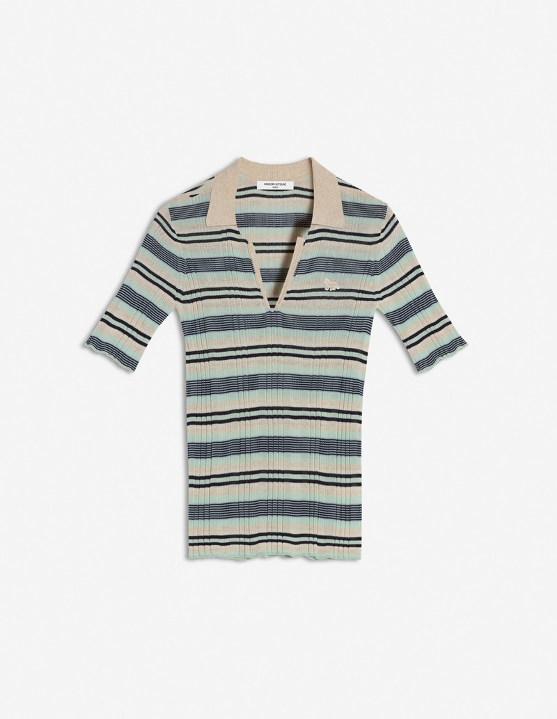 FINE RIB STRIPED POLO - 1
