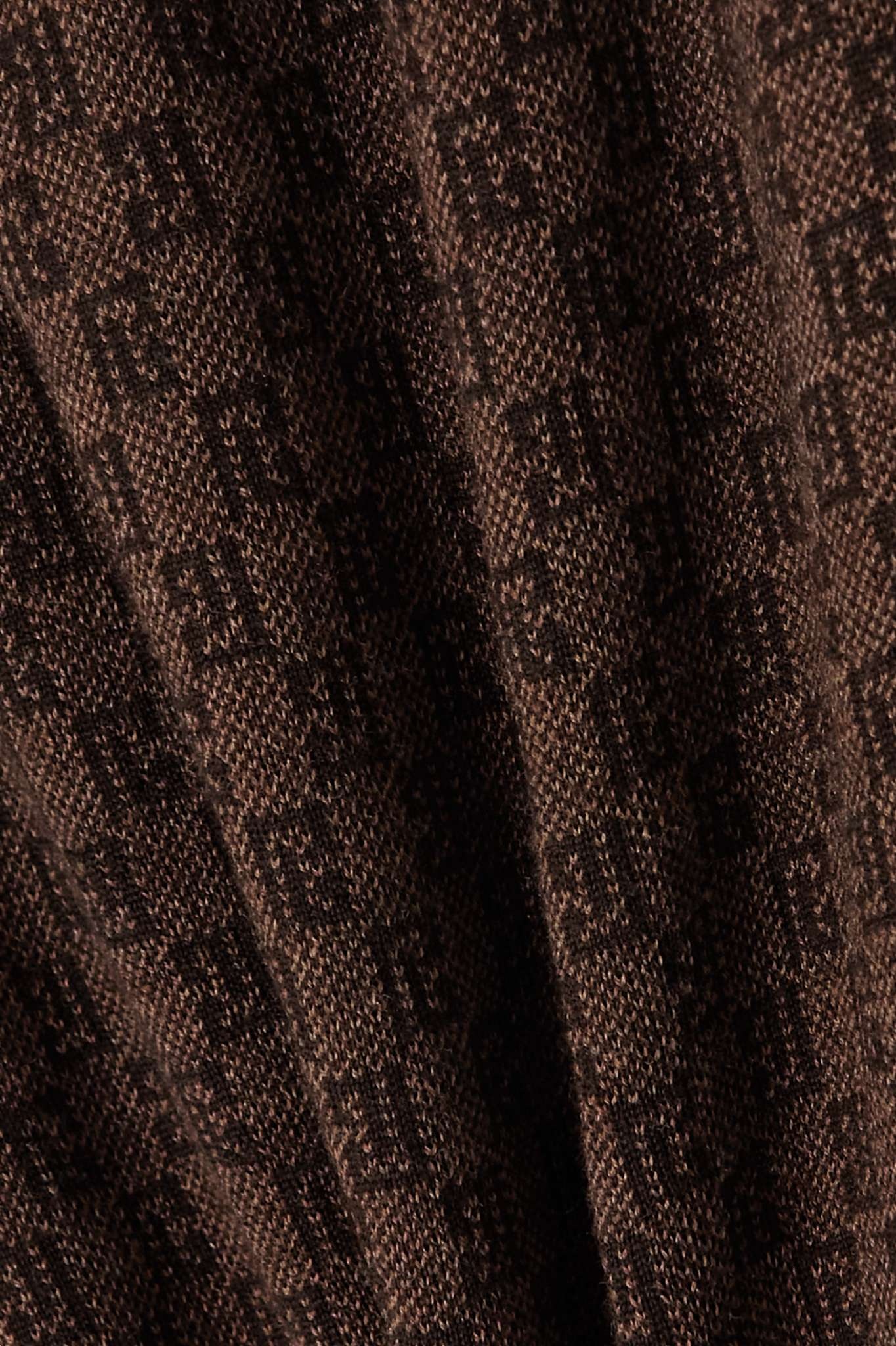 Striped wool-blend jacquard wide-leg pants - 5