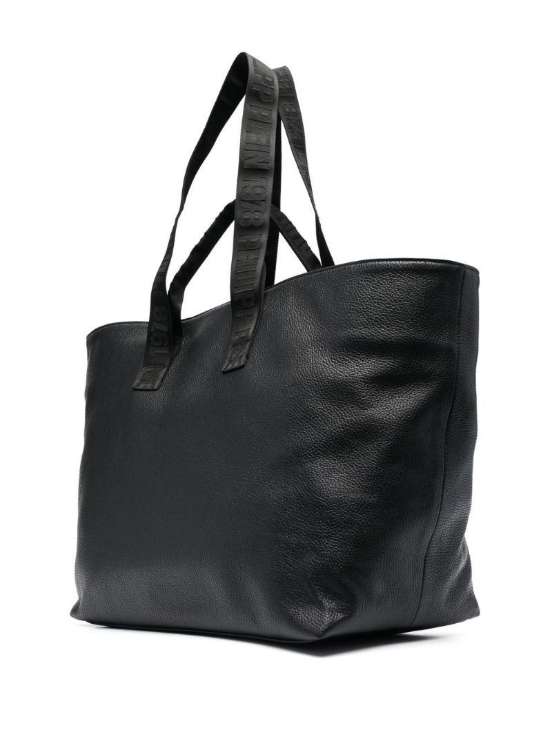 embossed-logo leather tote bag - 2