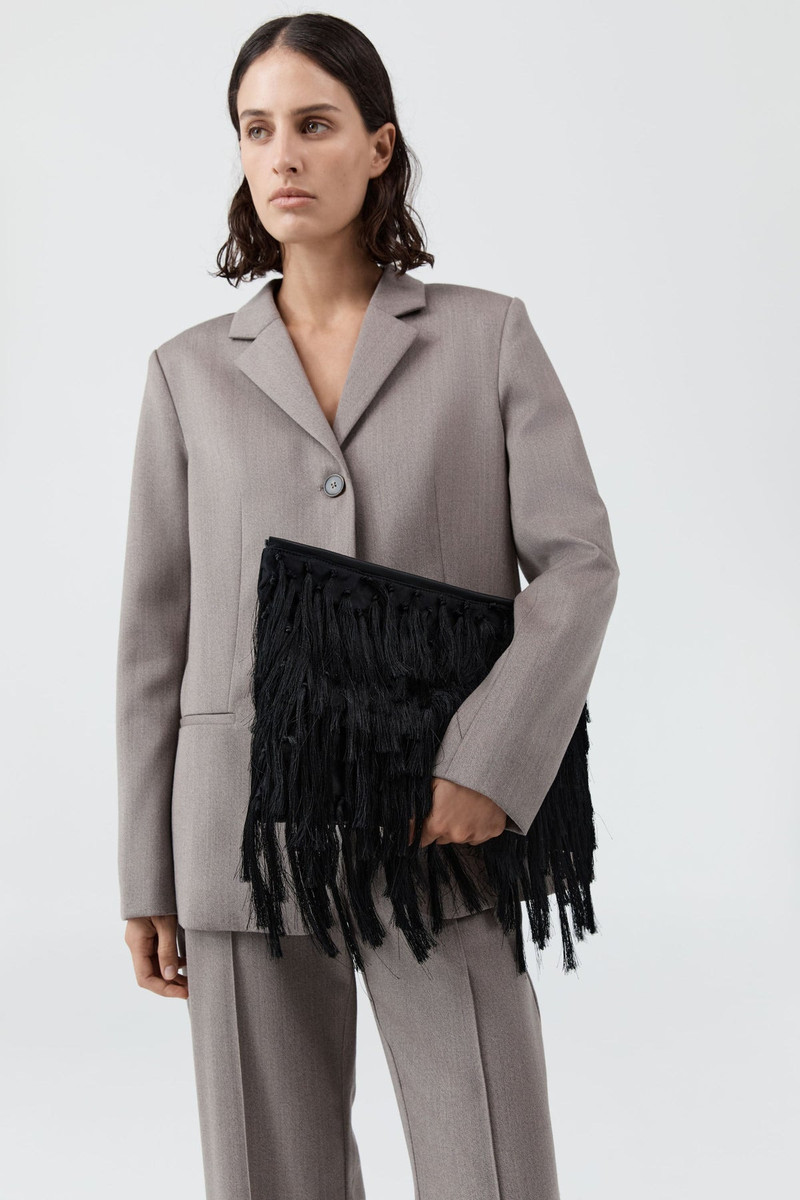 Tassel Oversized Clutch - Black 3