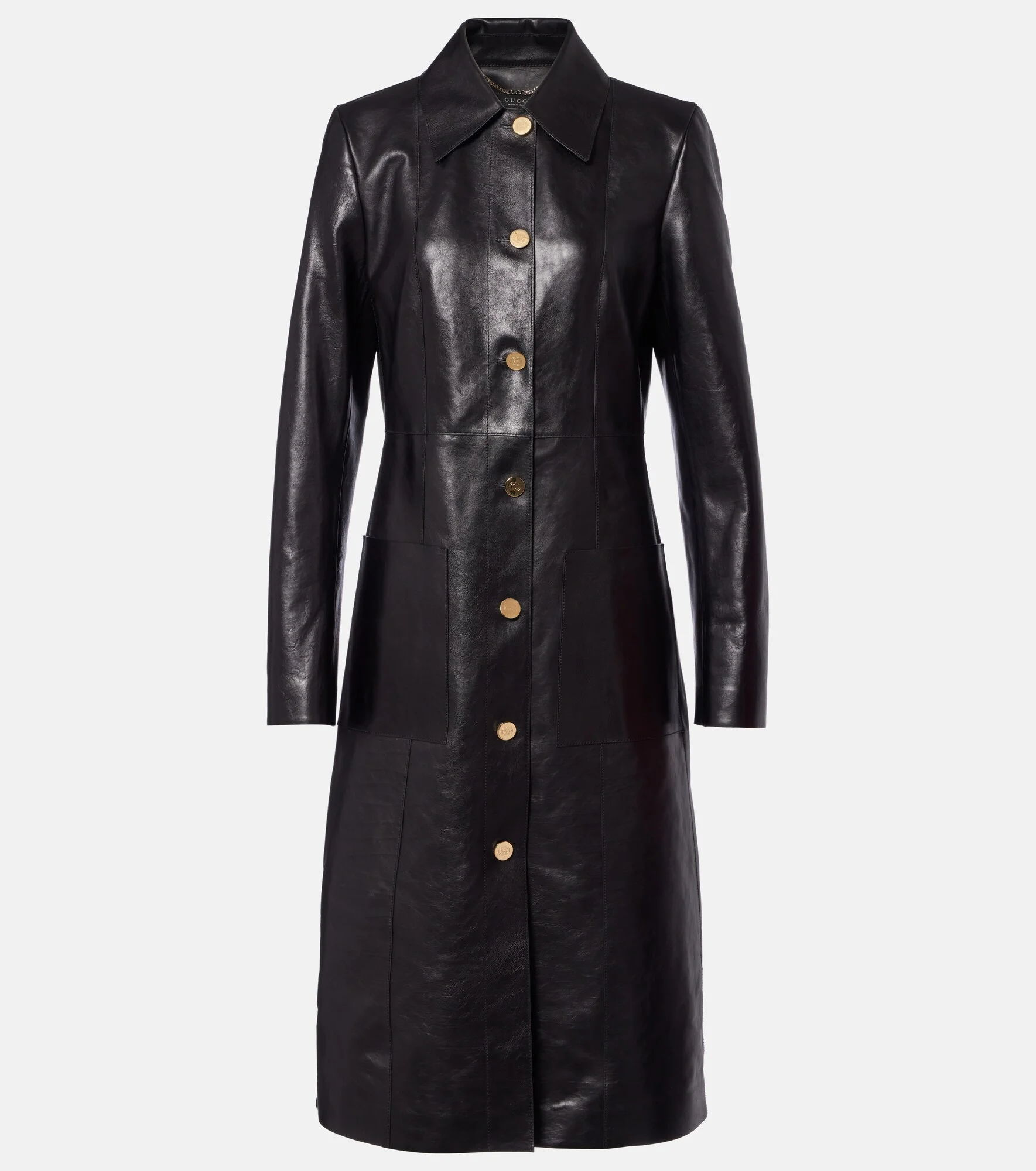 Interlocking G leather coat - 1