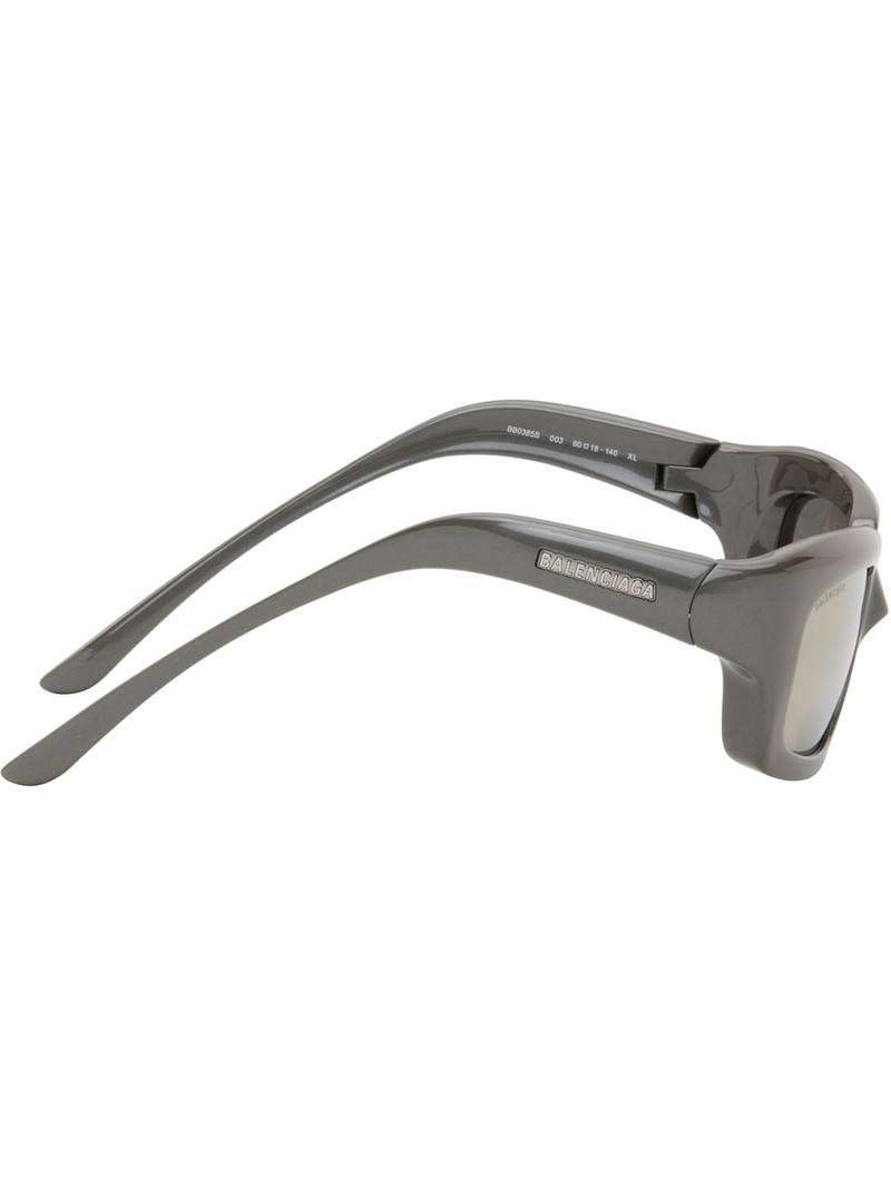BALENCIAGA Gray Rectangular Sunglasses outlook