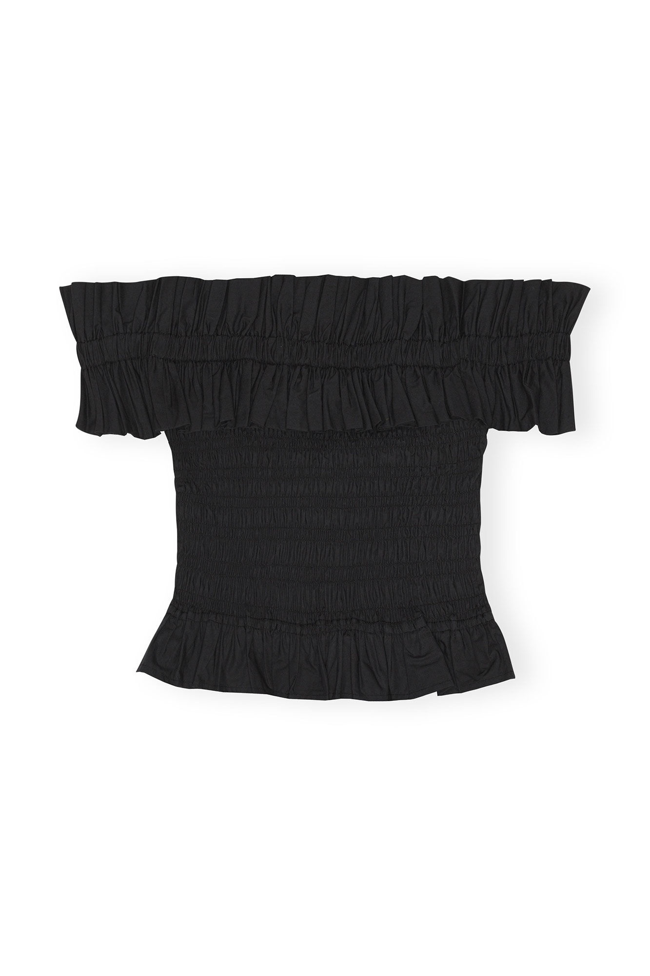 COTTON POPLIN OFF-SHOULDER SMOCK TOP - 6
