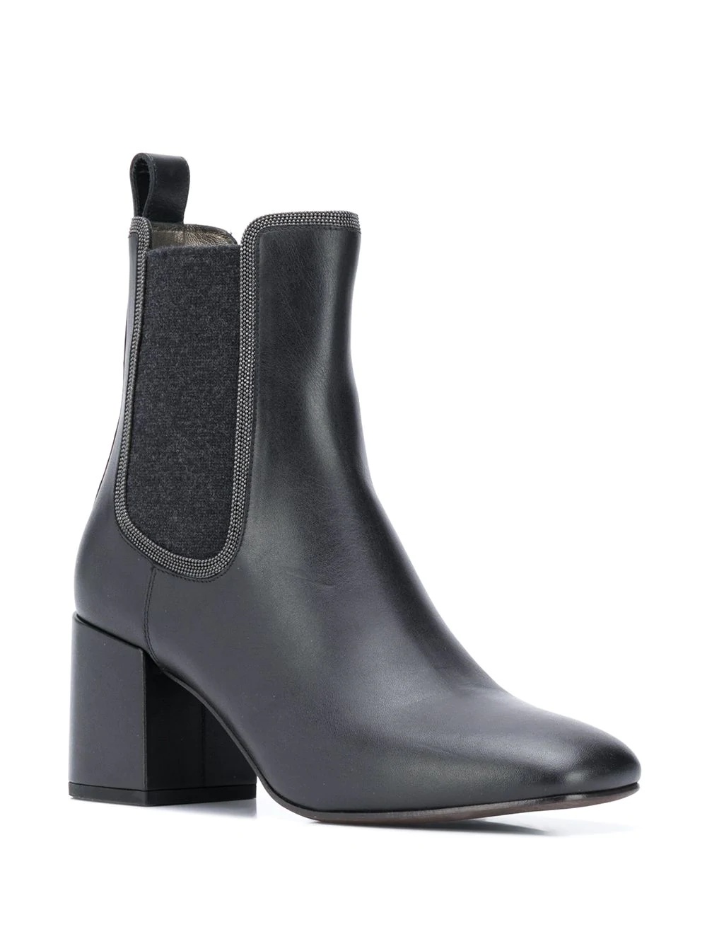 square-toe block heel ankle boots - 2