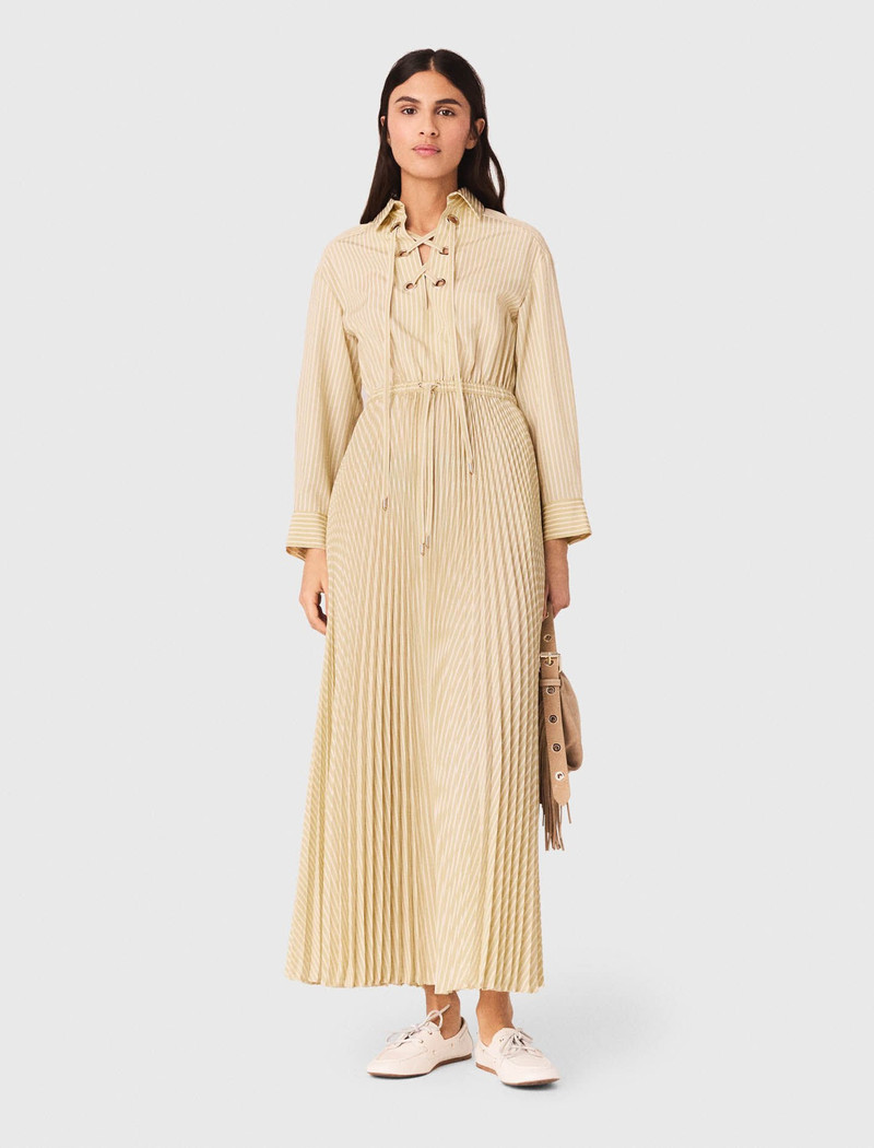 maje Eyelet pleated maxi dress outlook