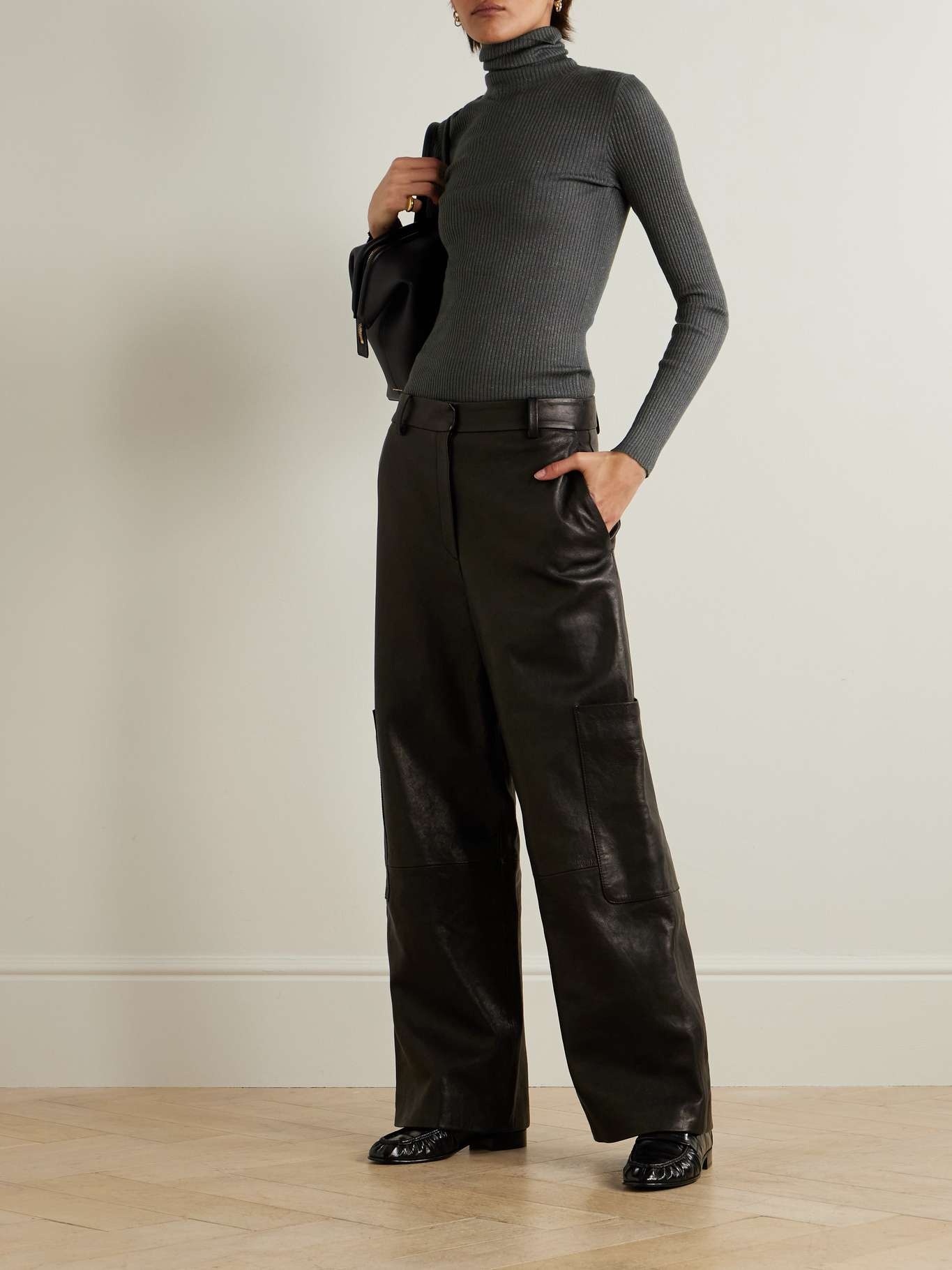 Ribbed metallic cashmere-blend turtleneck sweater - 2