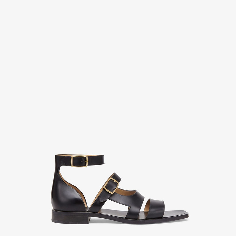 Black leather sandals 1
