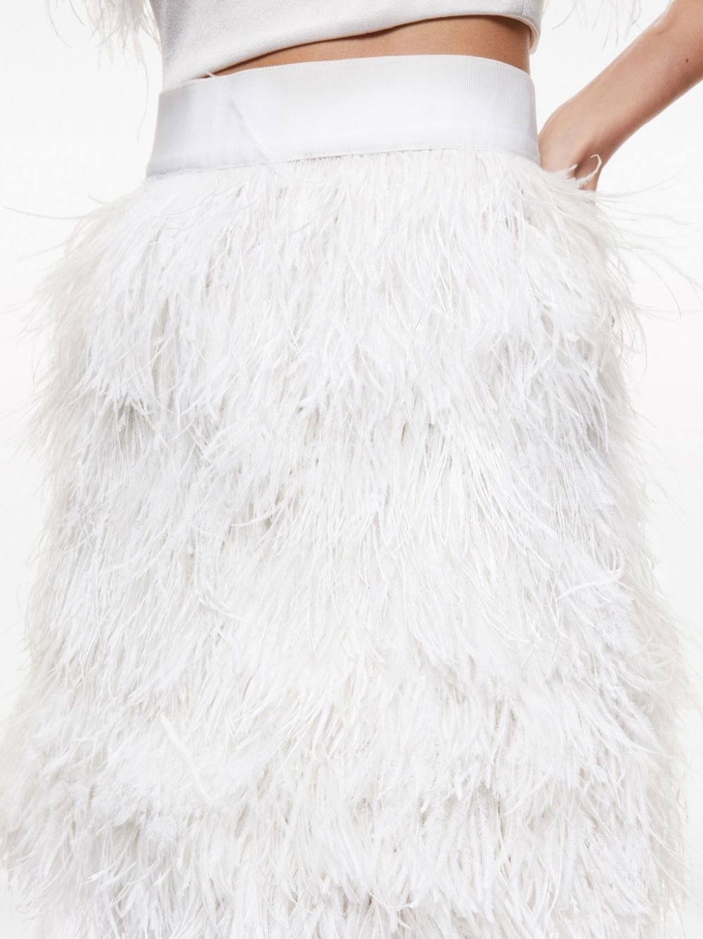 Alice Olivia Cina feather detailing skirt farfetch REVERSIBLE