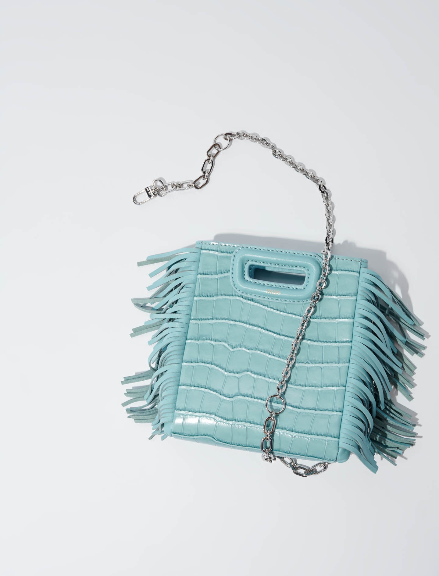 Mini embossed-leather M bag with chain - 4