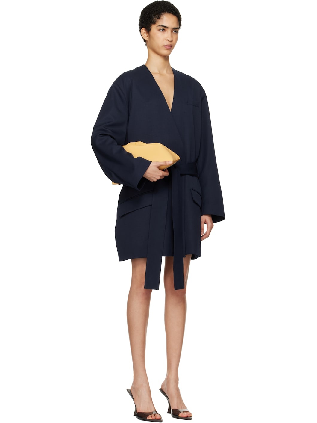 Navy Wrap Blazer - 2