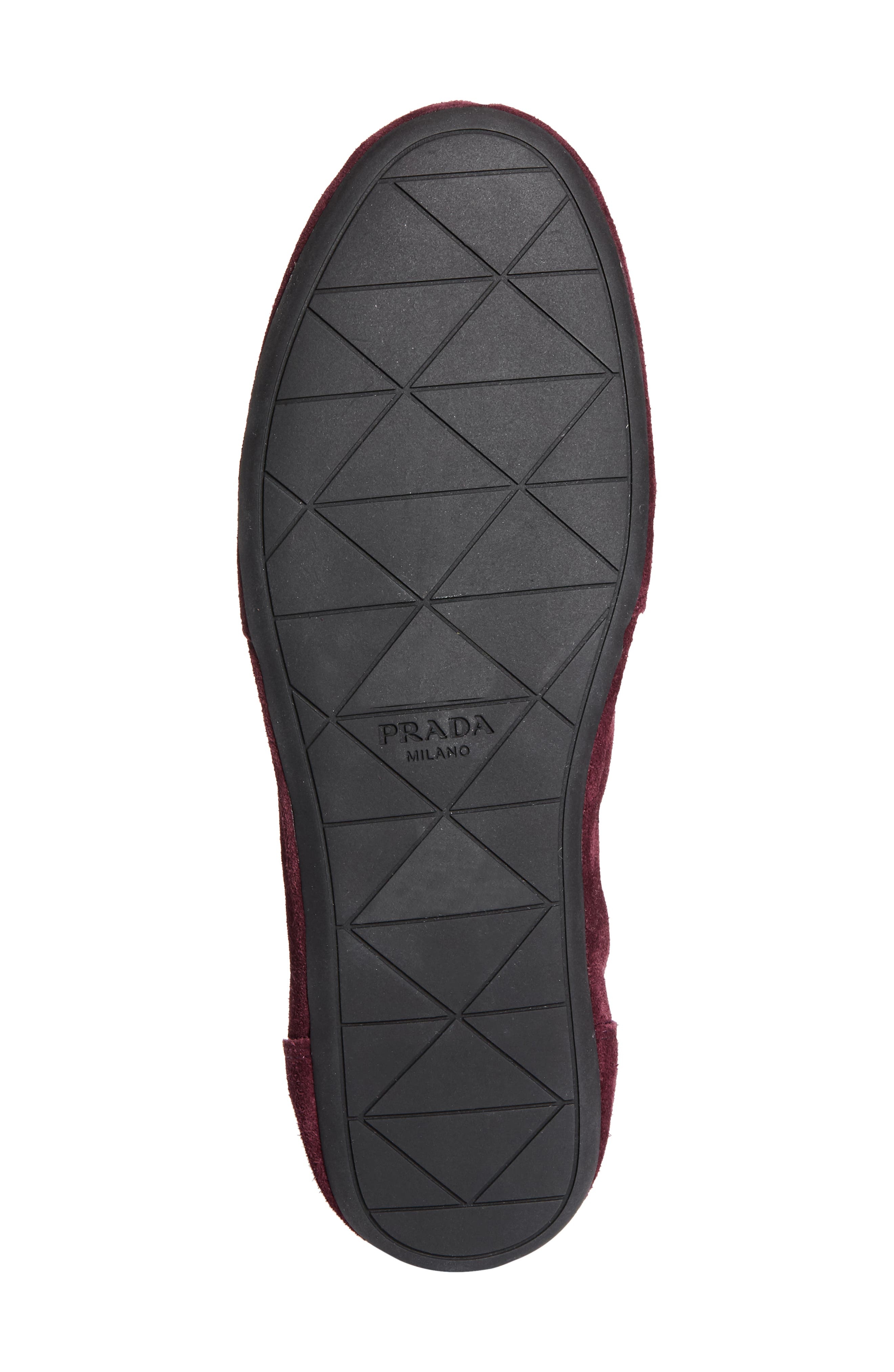 Prada Collapse Mixed Media Low Top Sneaker in Bordeaux at Nordstrom - 6