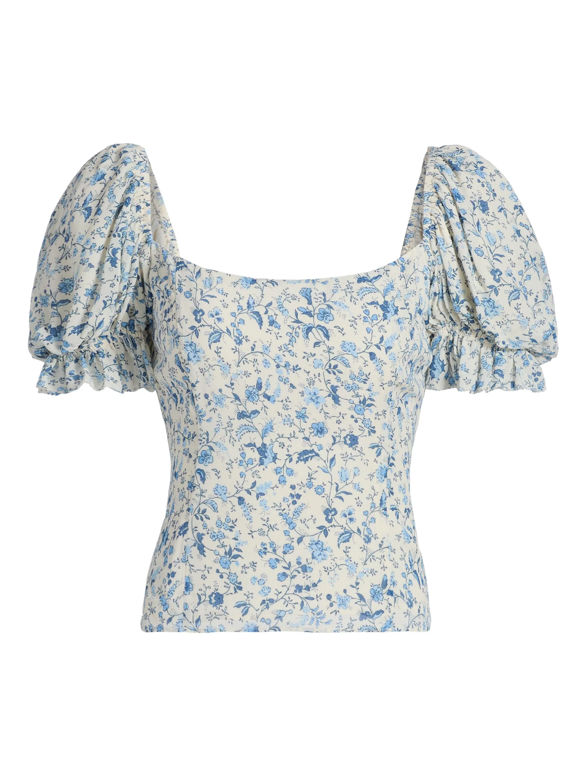 Women's Marin Floral Puff-Sleeve Top - Nile - 1