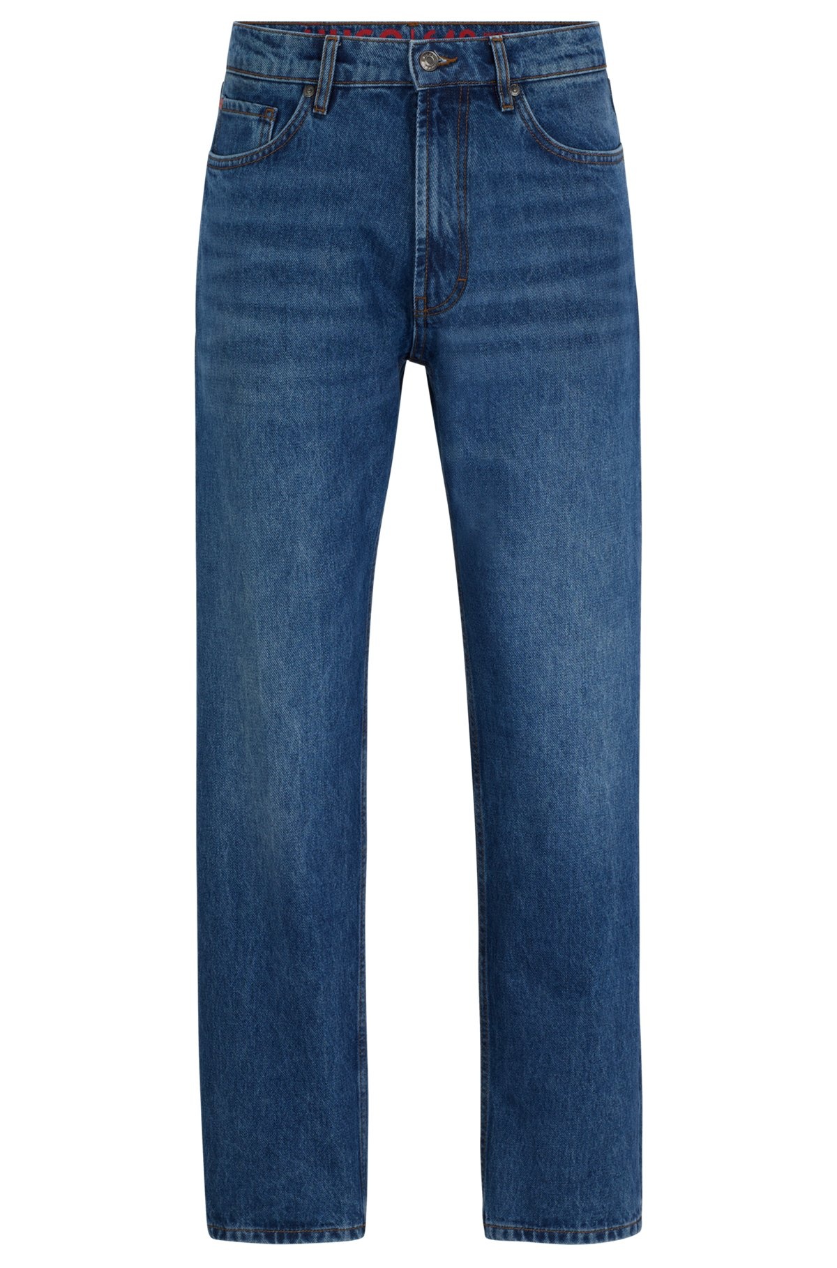REGULAR-FIT JEANS IN BLUE RIGID DENIM - 1