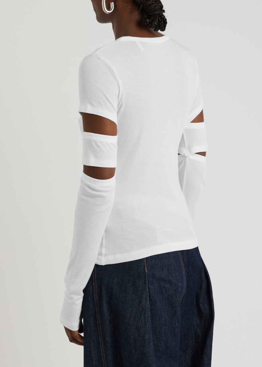 Helmut Lang Slash Cotton-blend top - 3