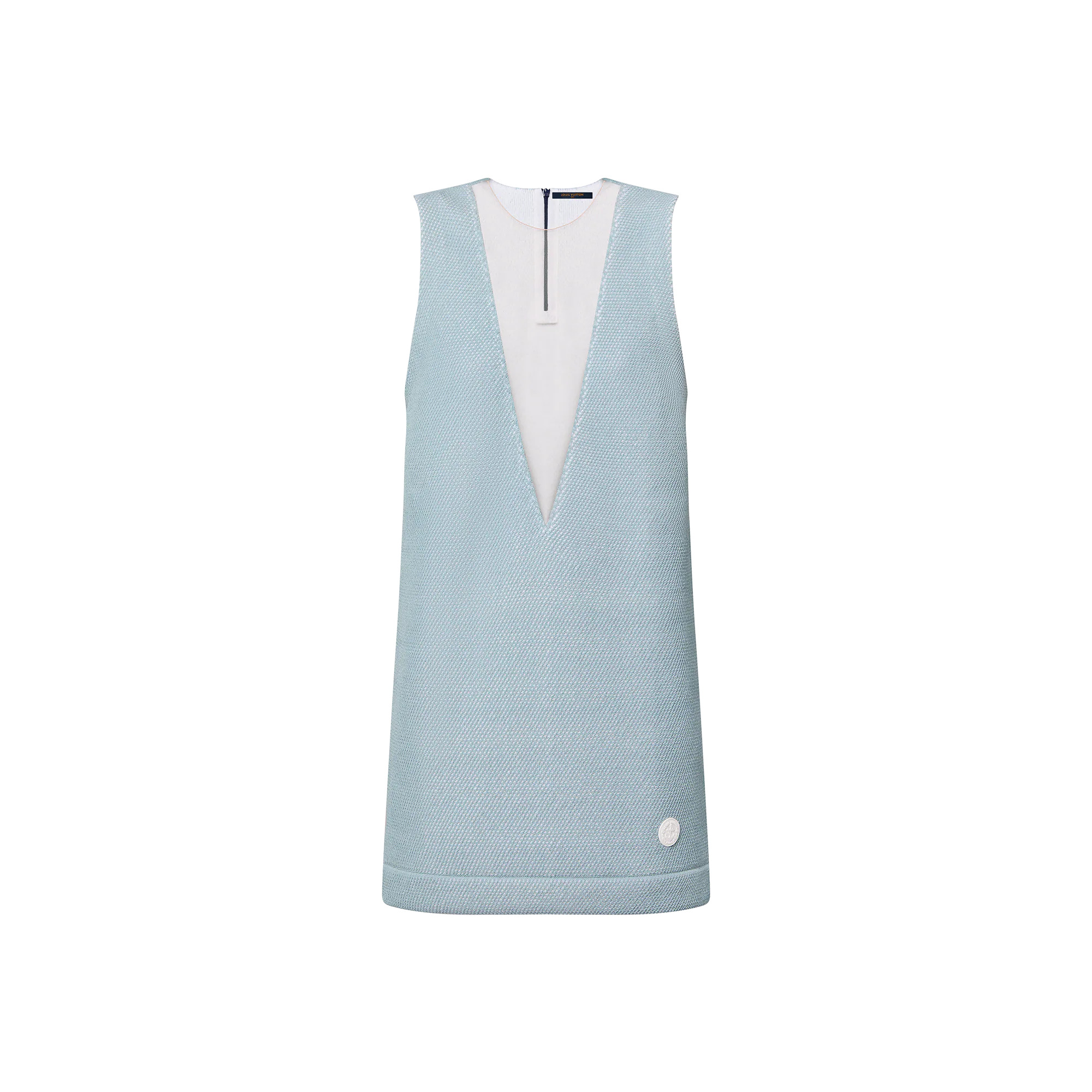 Tulle Insert Knit Dress - 1