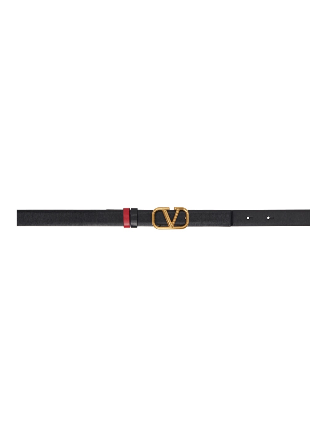 Reversible Black & Red VLogo Belt - 1