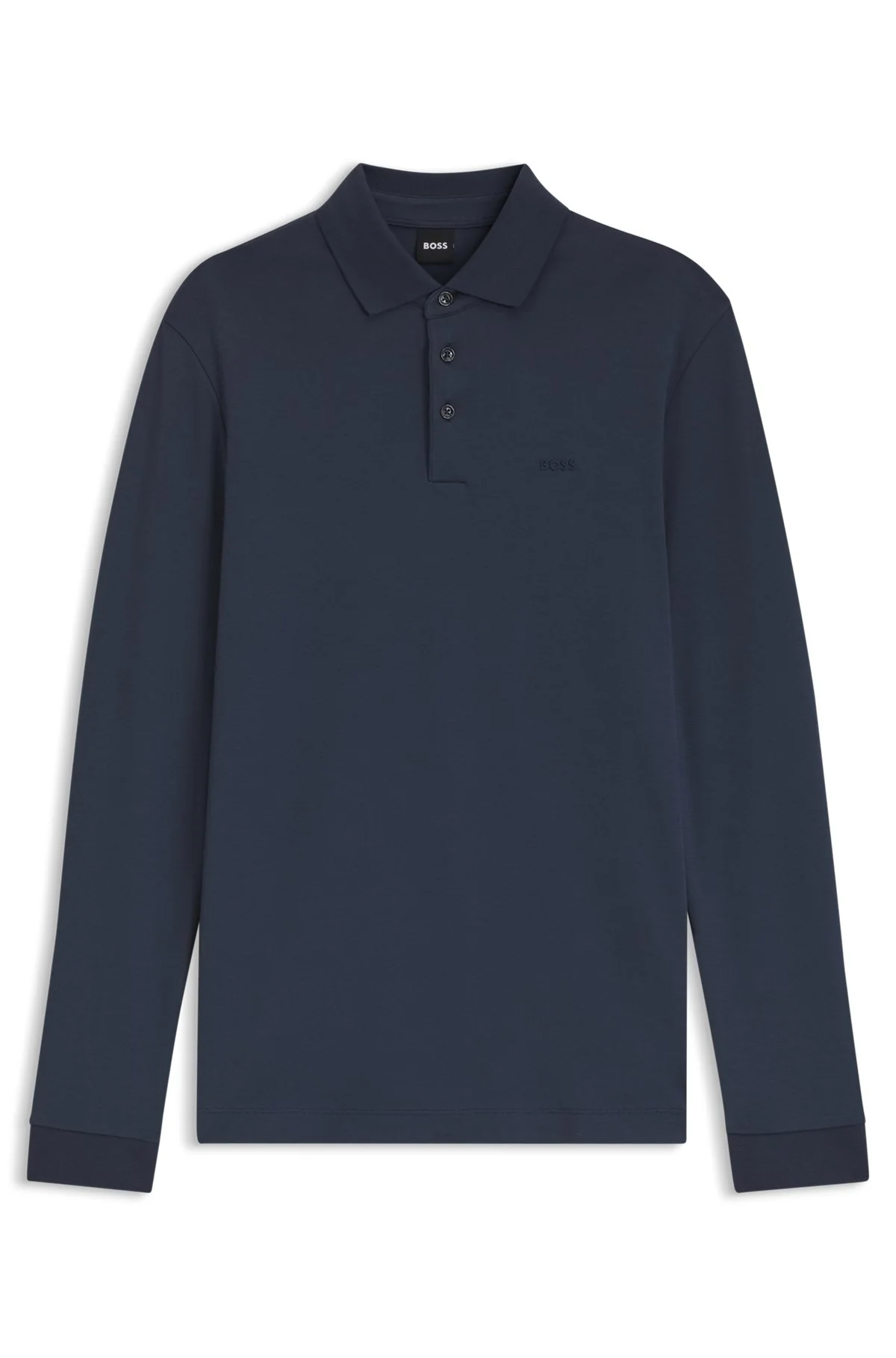 LONG-SLEEVED POLO SHIRT IN INTERLOCK COTTON WITH LOGO - 1