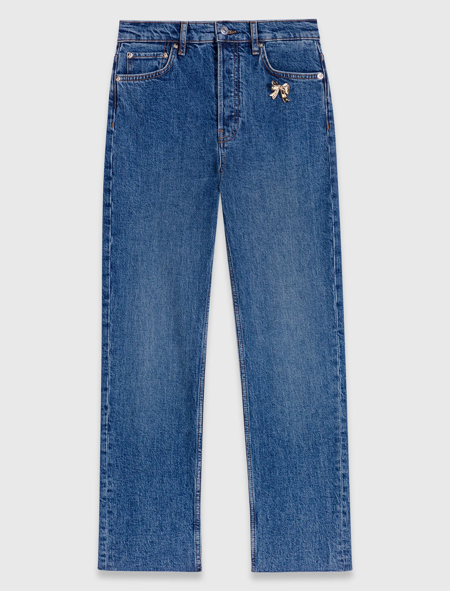Skinny jeans with brooch - 1