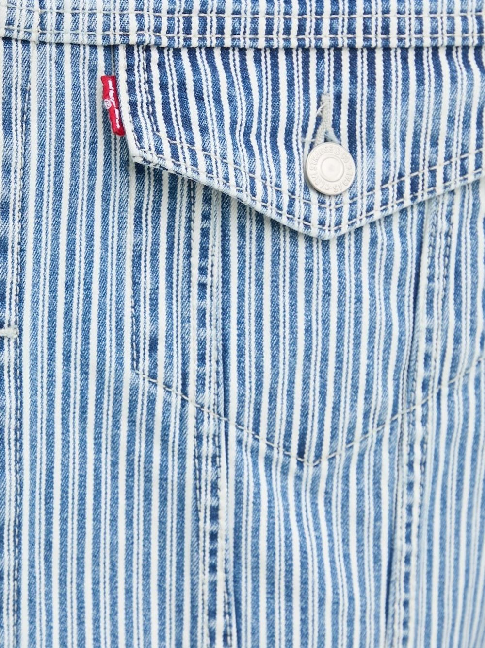 striped denim jacket - 5