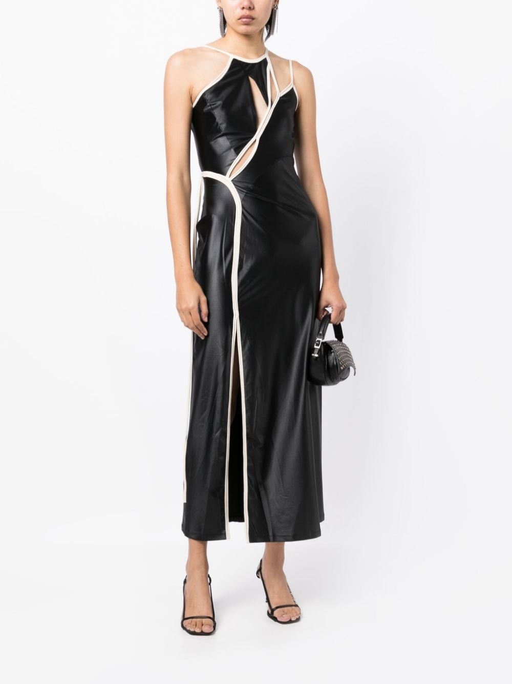 asymmetric halterneck dress - 2