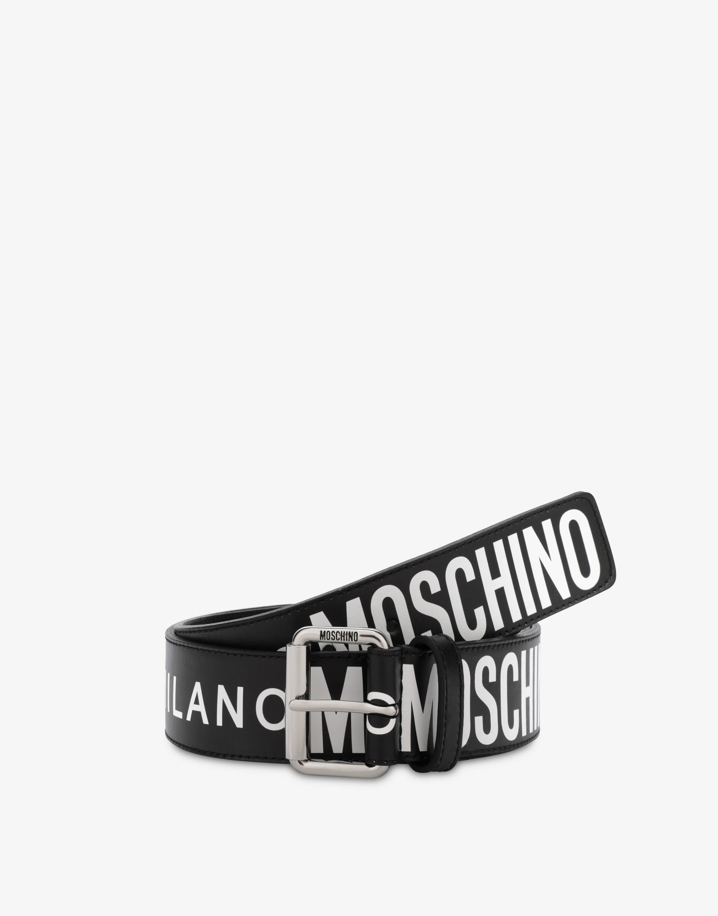 LEATHER BELT WITH ALL OVER LOGO - 2