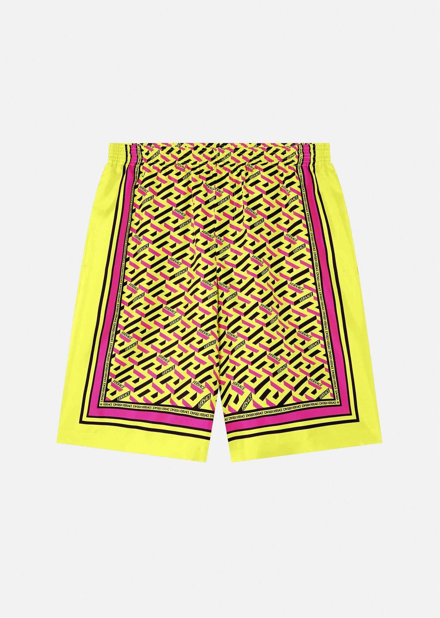 La Greca Print Silk Shorts - 1