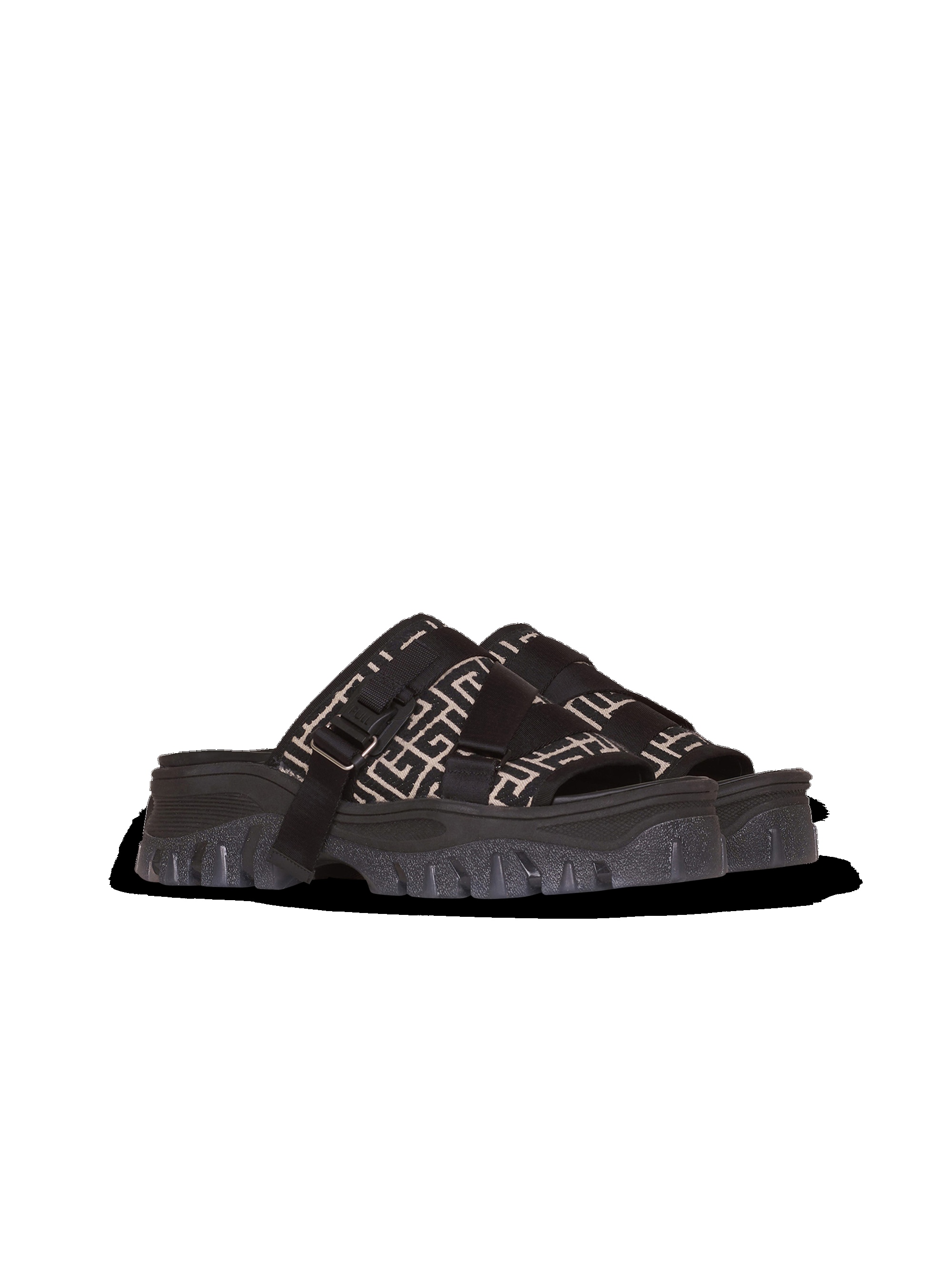 Bicolor monogram jacquard Ulysse mules - 2