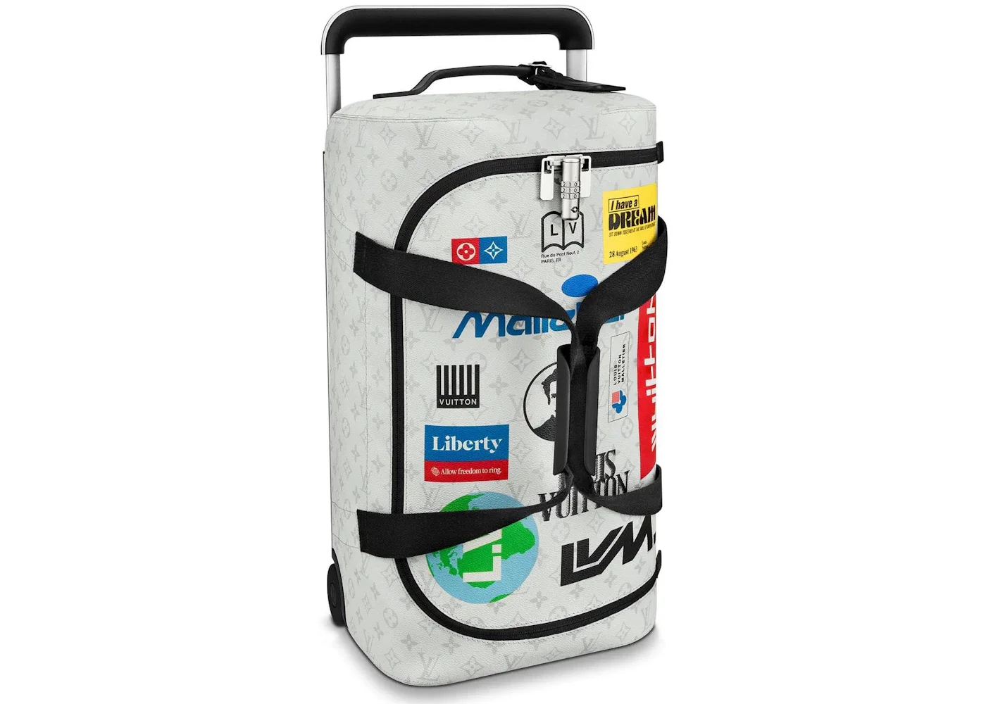 Louis Vuitton Horizon Soft Duffle Monogram Logo Story 55 White - 1