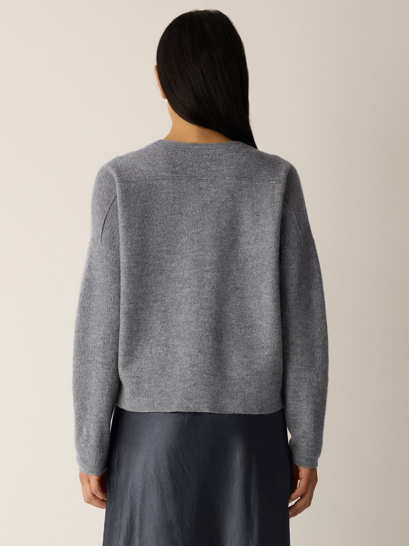 Fine Felted Wool Crew Neck Short Top in Regenerative Wool 4