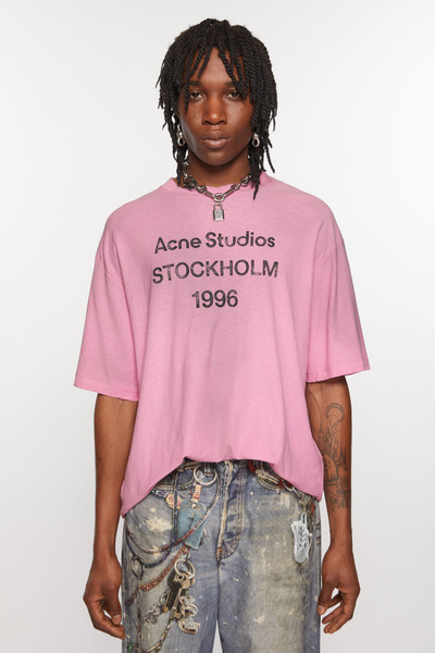 Acne Studios Logo t-shirt - Relaxed fit - Cotton candy pink outlook