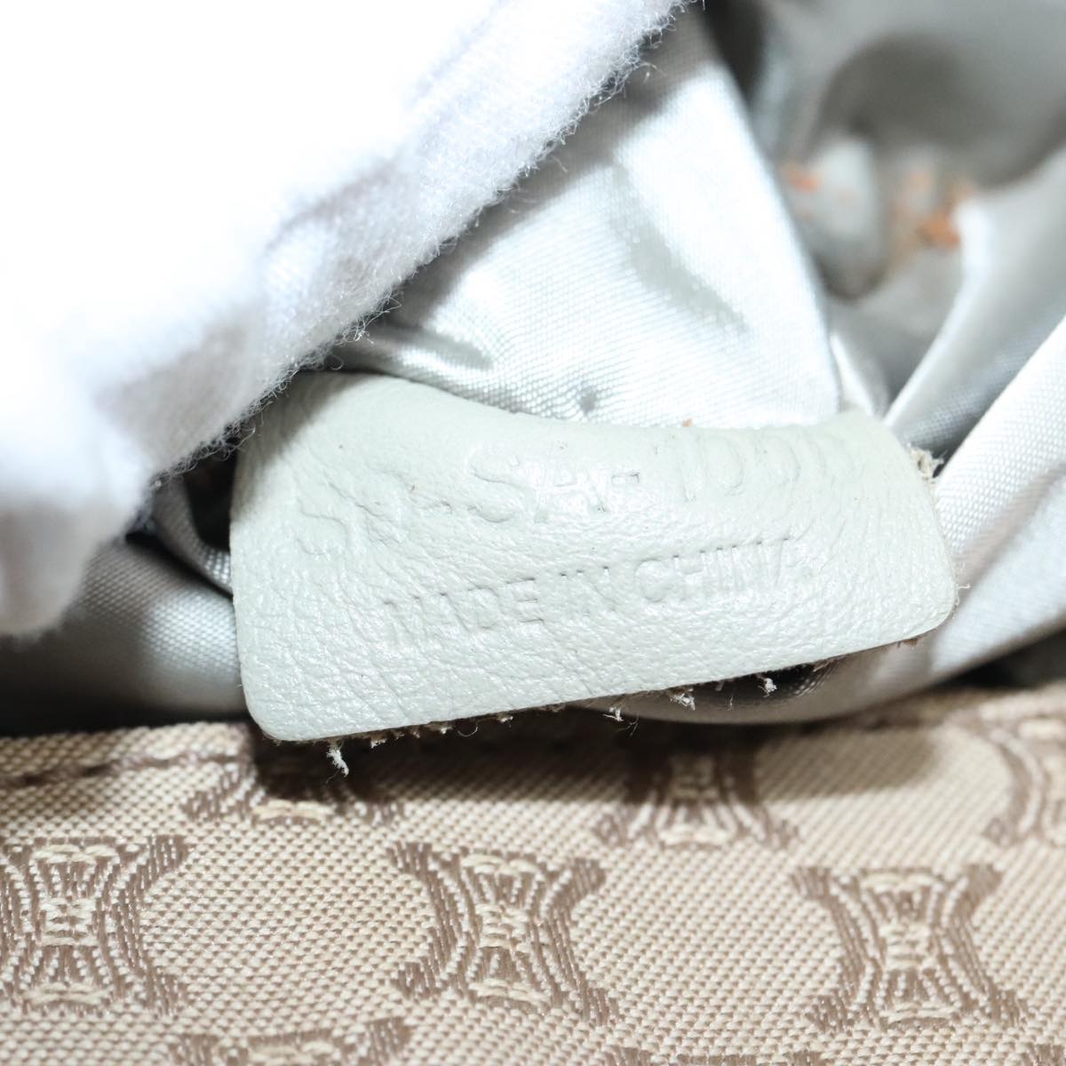 CELINE Macadam Canvas Shoulder Bag Beige Gold - 12