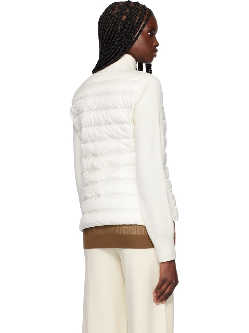 Off-White Padded Wool Zip-Up Down Cardigan - 3