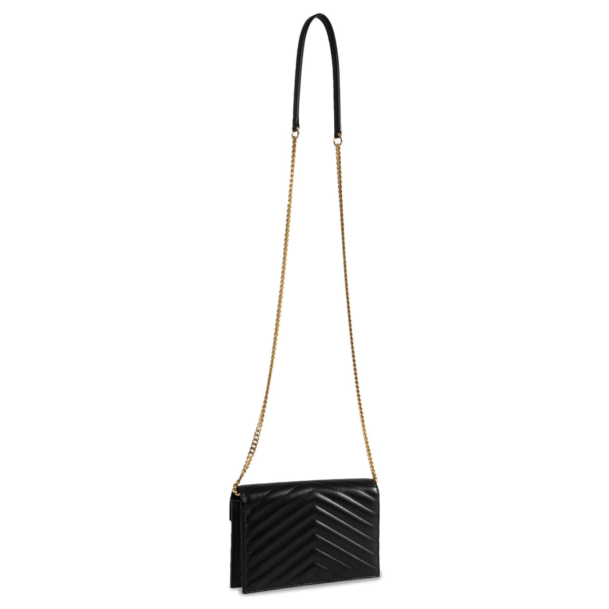 Saint Laurent Envelope Chain Wallet 'Noir' - 2