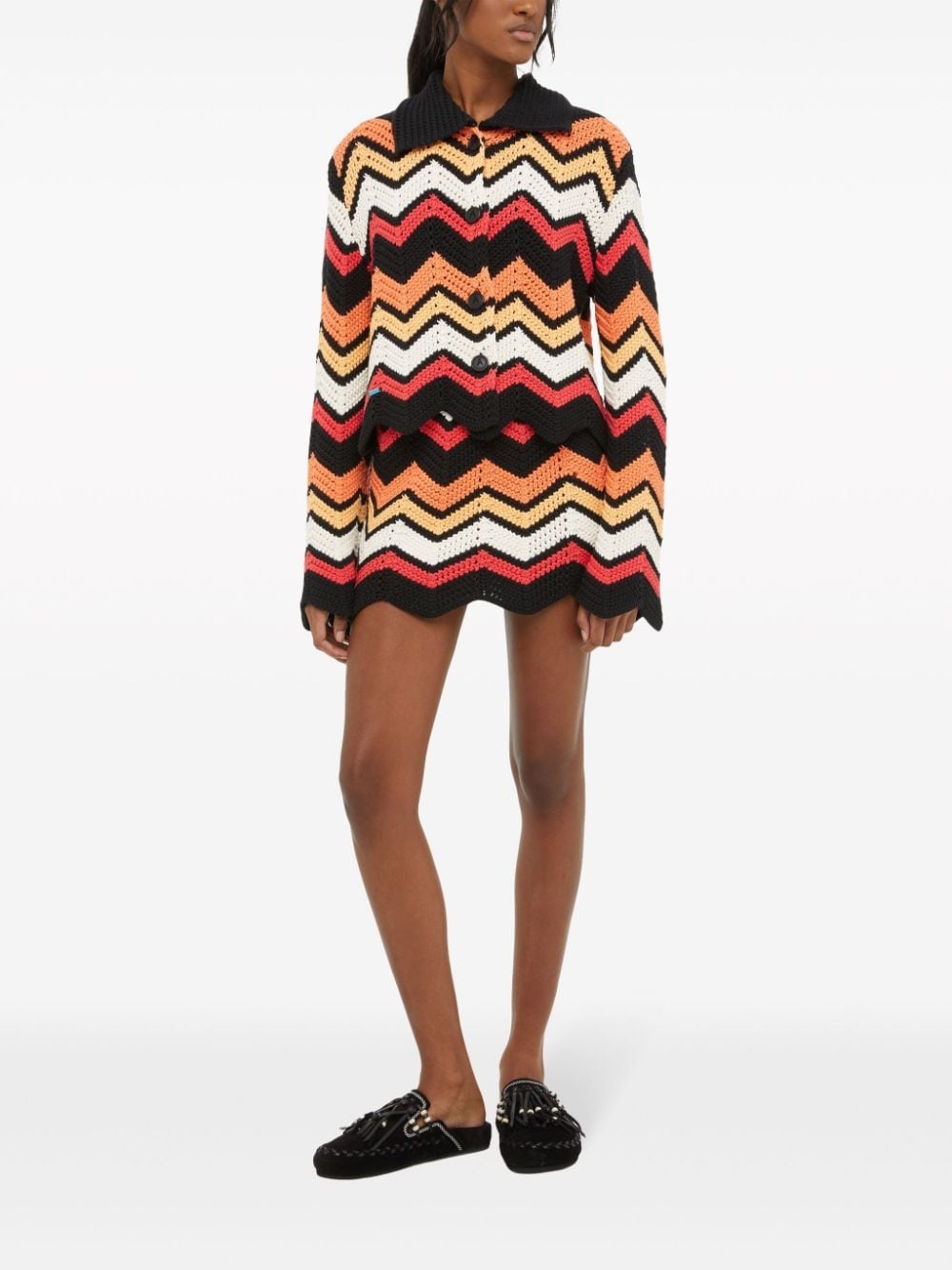 Kaleidoscopic chevron knitted jacket - 2