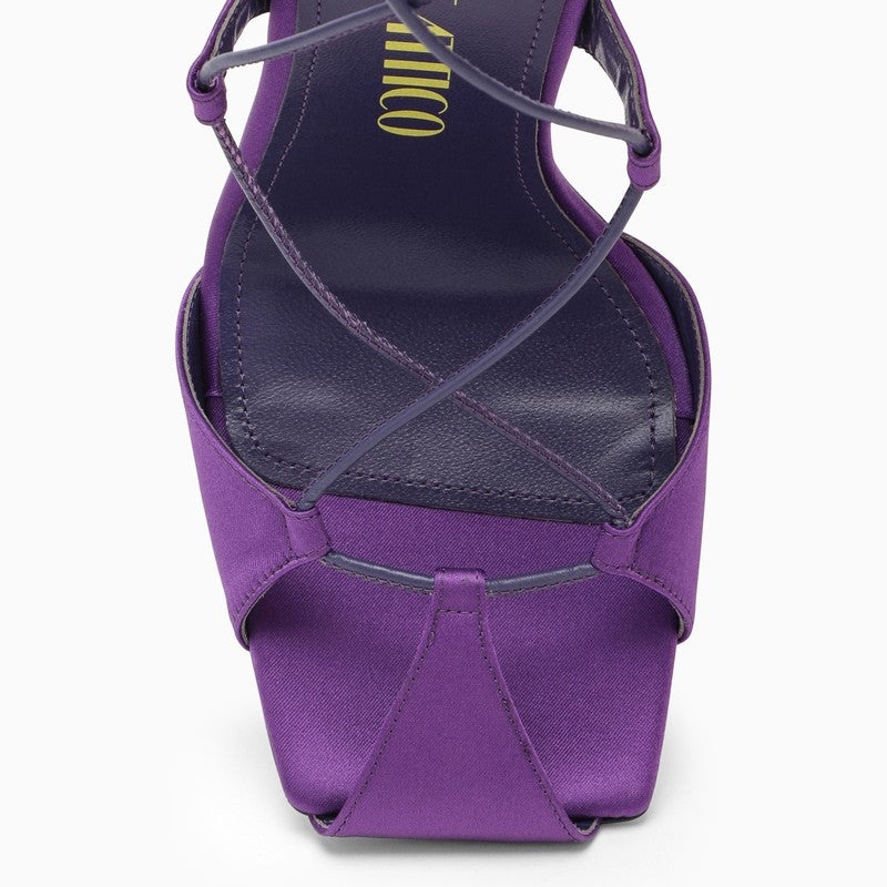 The Attico Purple Satin Adele Sandal Women - 3