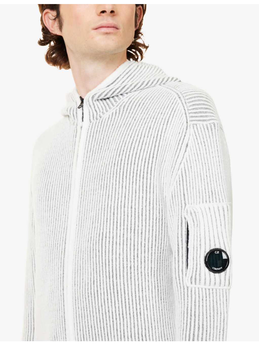 Contrast Hooded Knitted Fleece Hoody - 5