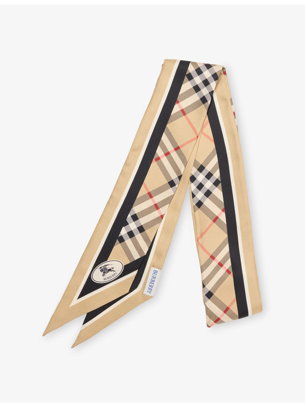 Check-Print Silk Scarf - 1