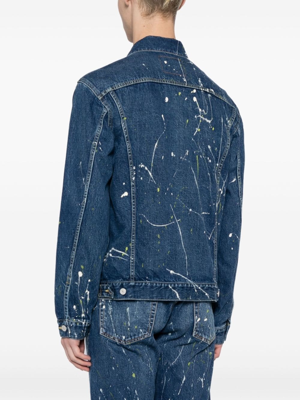 paint-splatter denim jacket - 4