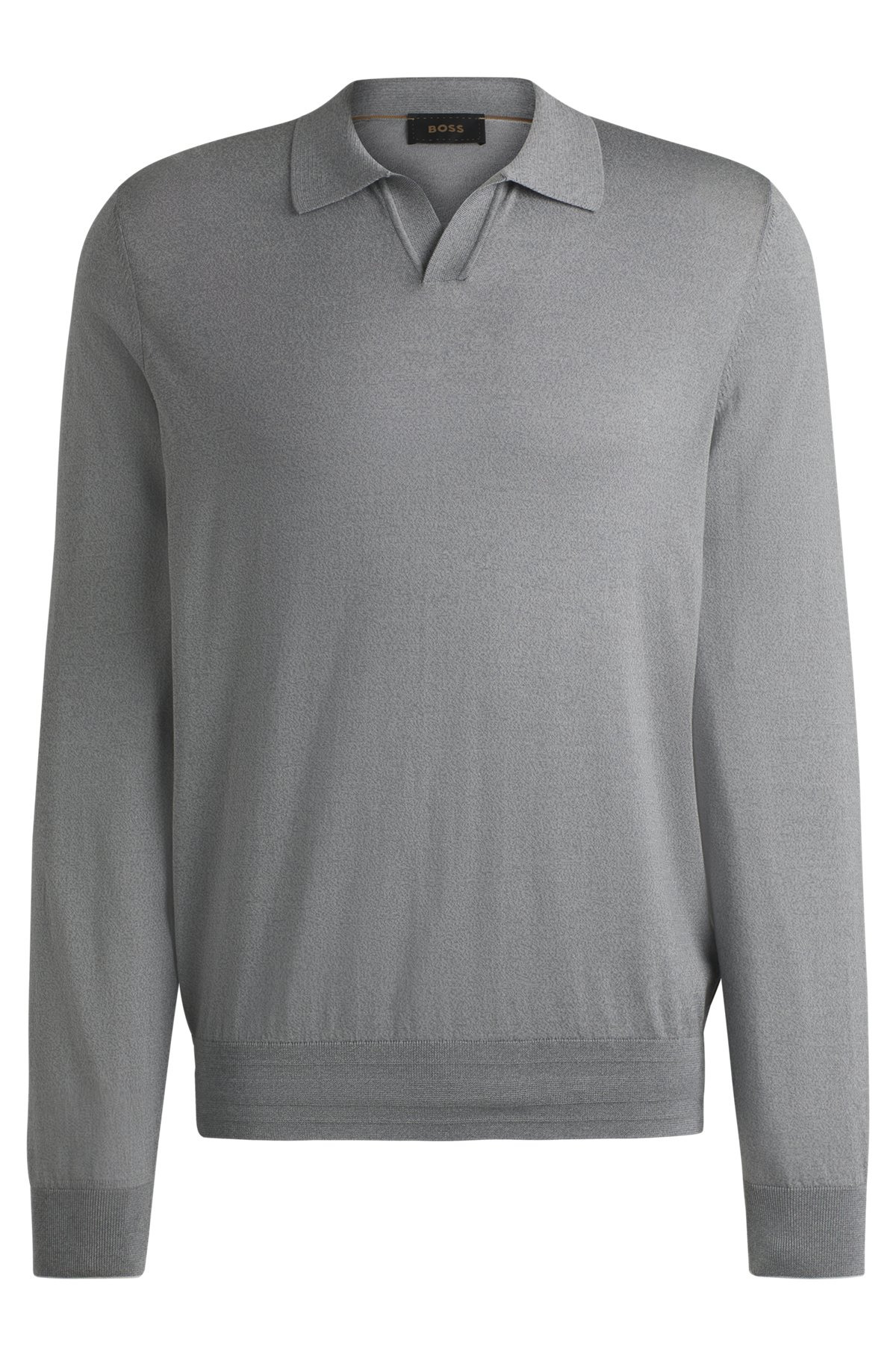 JOHNNY-COLLAR REGULAR-FIT SWEATER IN SILK AND COTTON - 1
