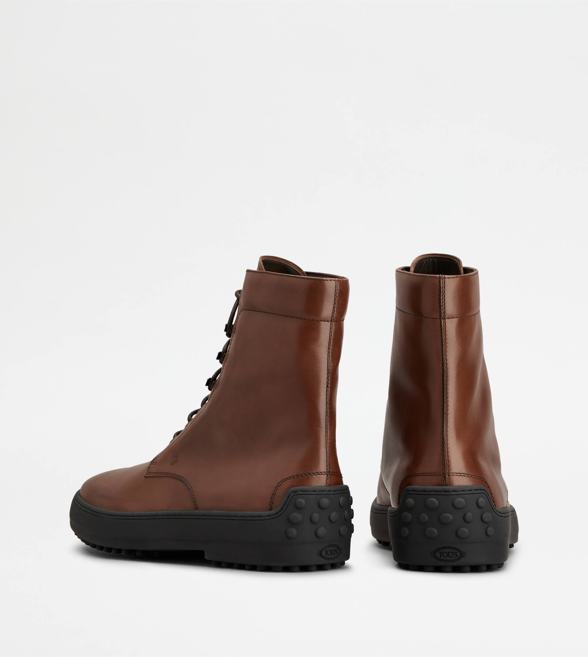 WINTER GOMMINO ANKLE BOOTS IN LEATHER - BROWN - 3