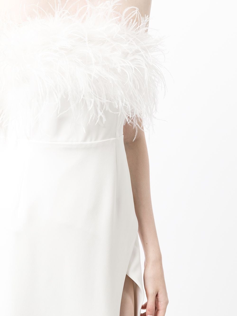 Linc feather-trim detail gown - 5