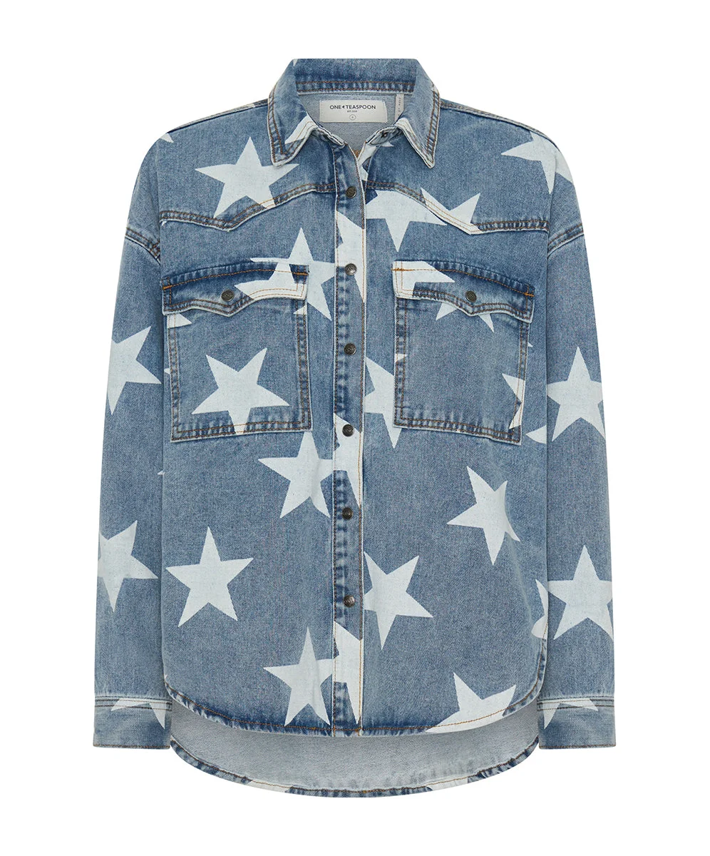 Daria Denim Shacket - Starwash - 1