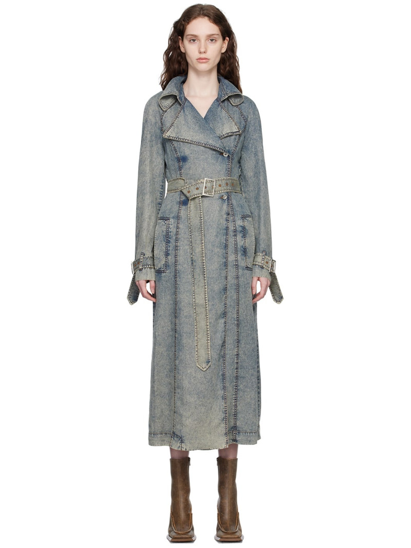 Blue Issa Trench Coat 1