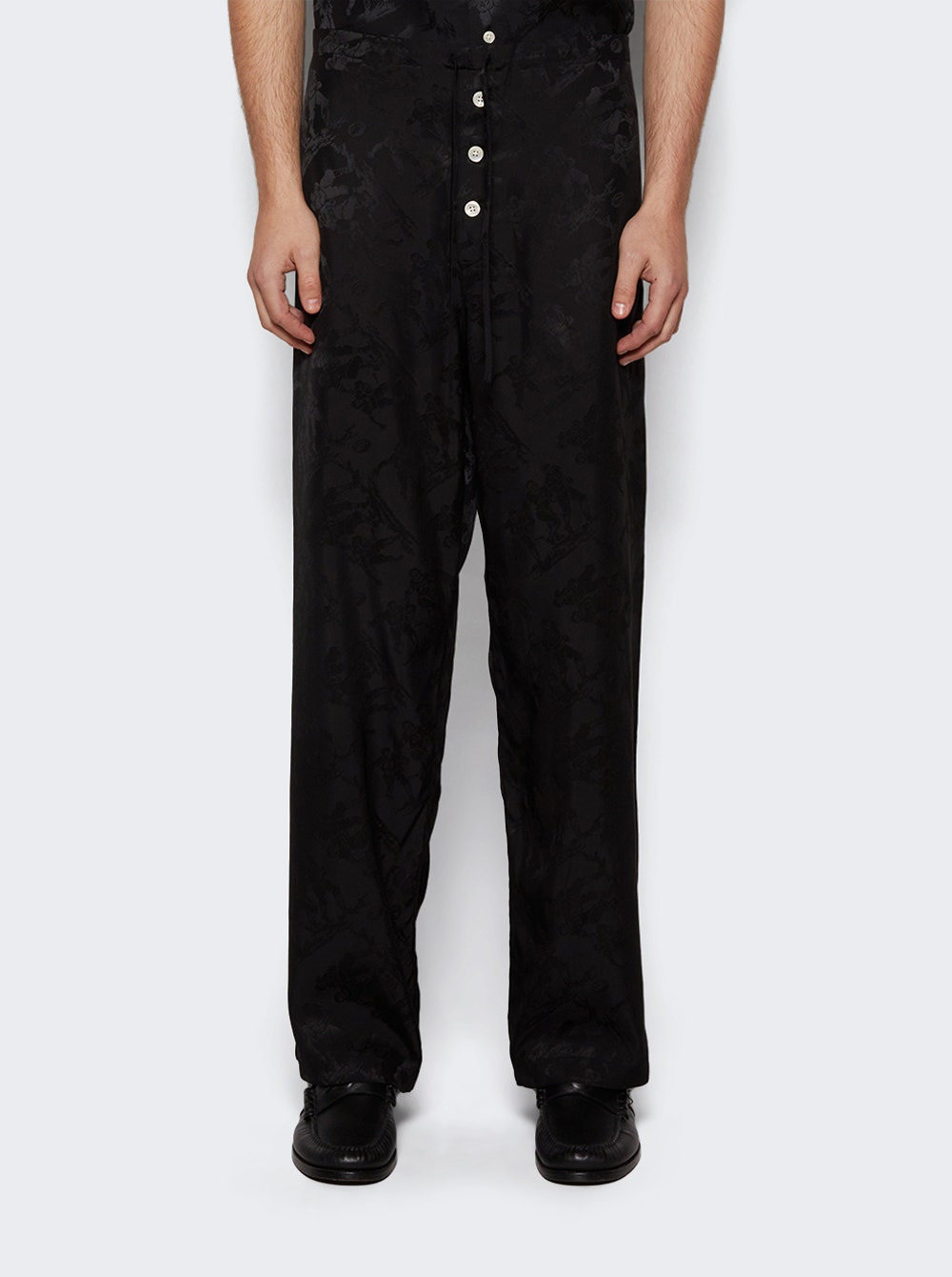 Football Jacquard Pajama Pants Black - 3