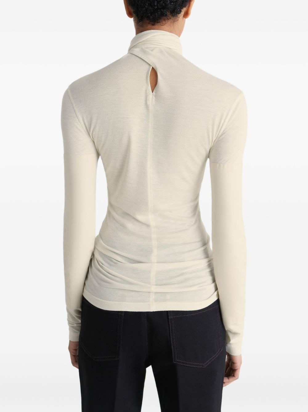 tied-neck T-shirt - 4
