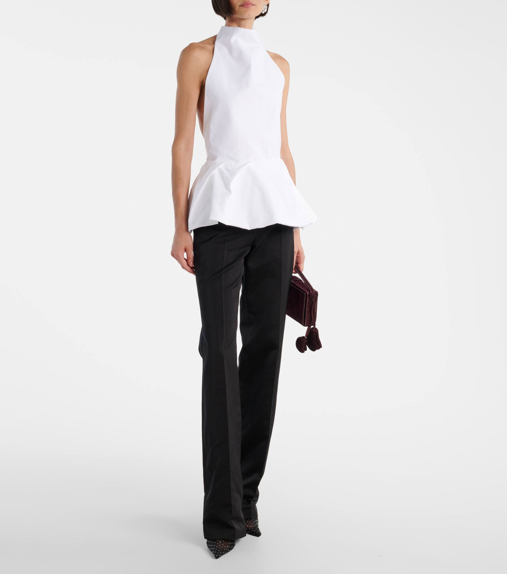 Halterneck cotton poplin top - 2