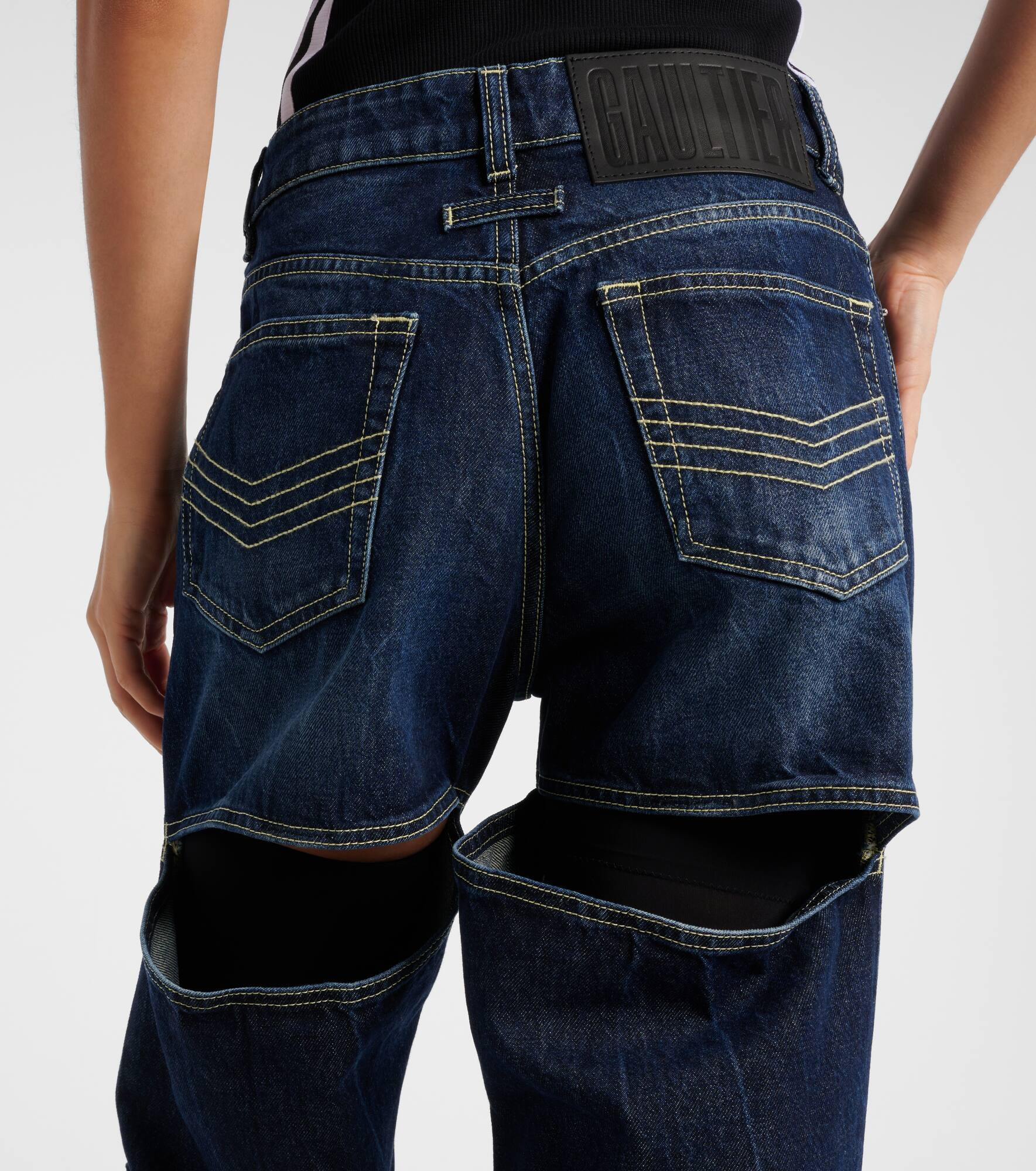 Cutout high-rise wide-leg jeans - 6