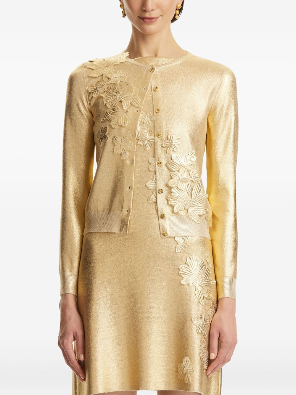 embellished button-up cardigan - 3