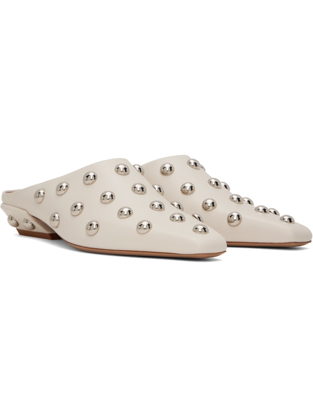 Beige Belle Sabot Loafers - 4