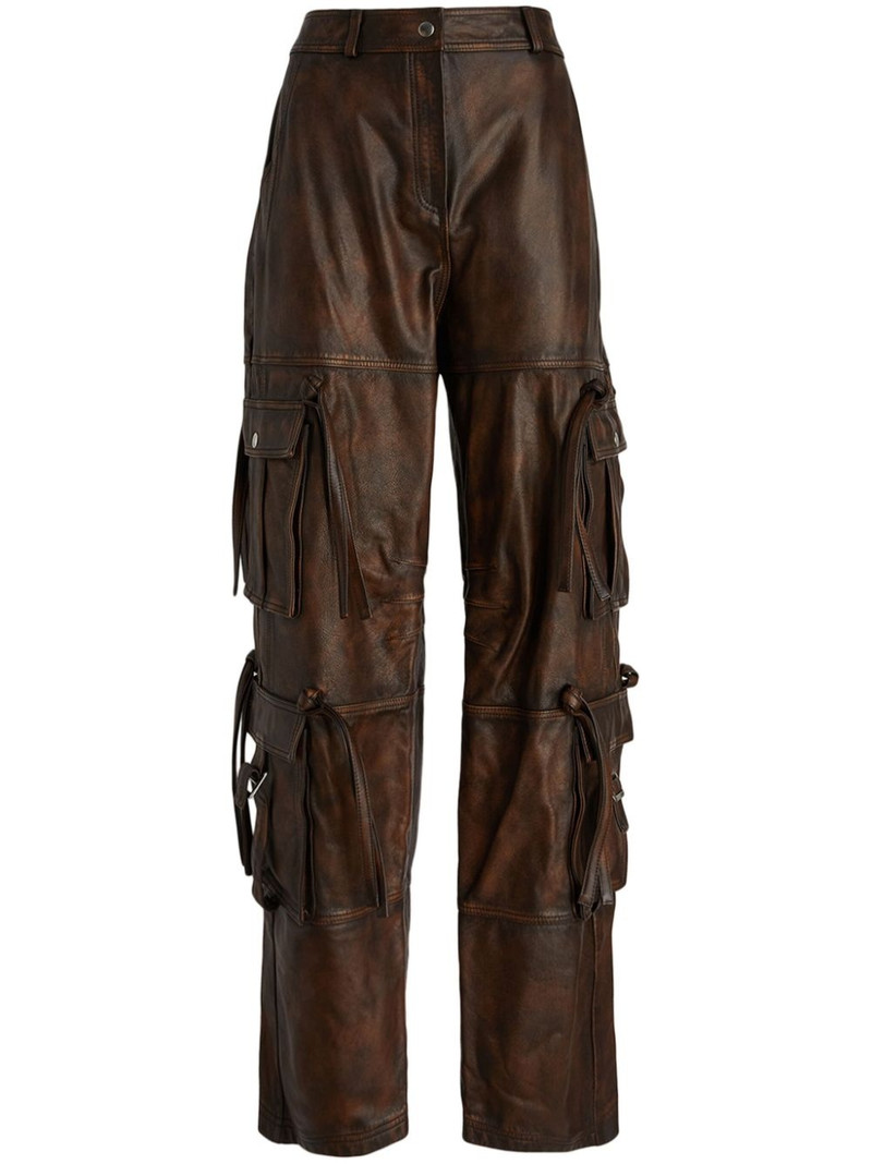 leather straight-leg trousers 1